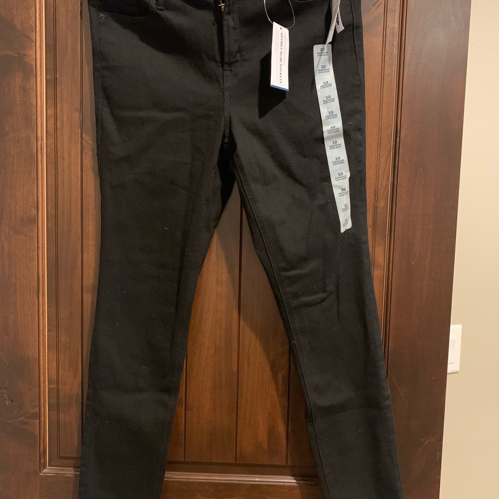 NWT Old Navy high waisted super skinny black jeans size 10